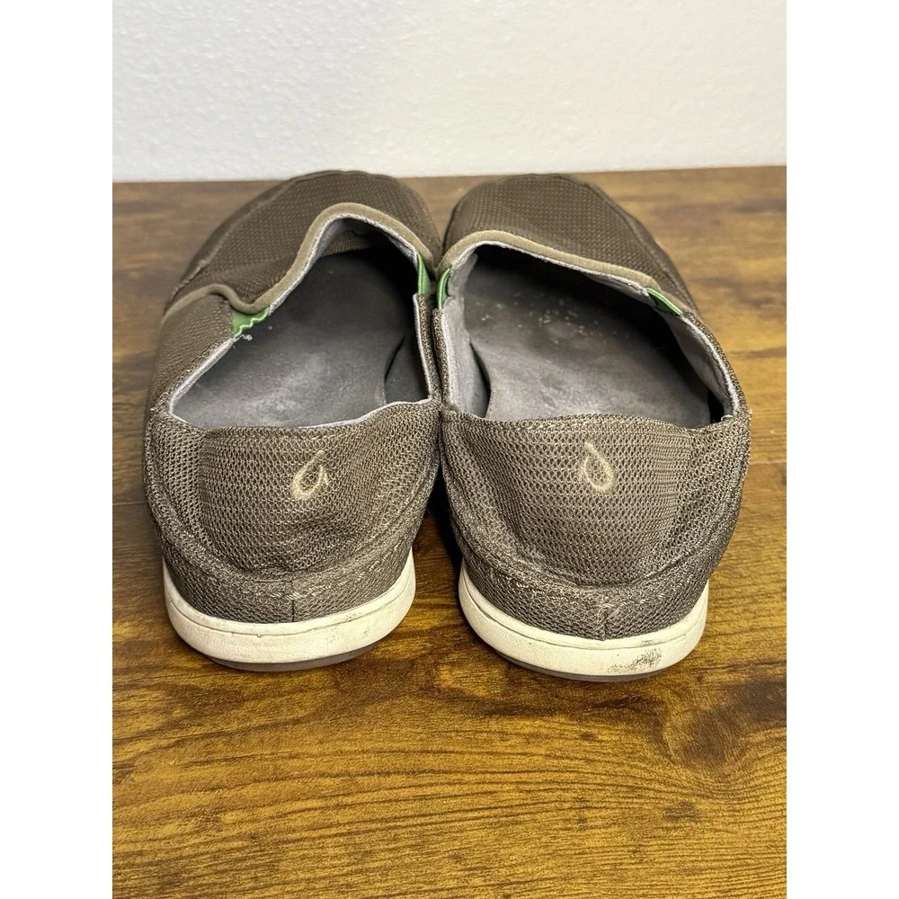 Olukai Nohea Mesh Loafers Men's 10‎ Mustang/Lime Peel Casual Slip On Shoes